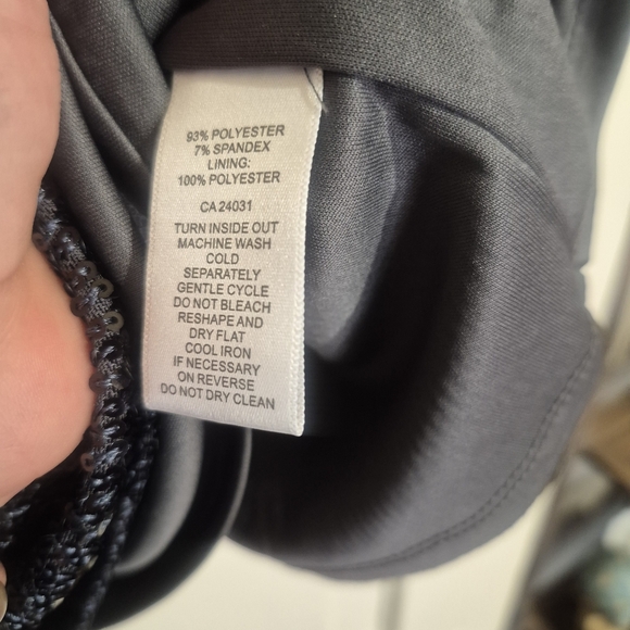 NWT Spense Glittering Silver And Black Ombre Sequin Blouse XL - Picture 3 of 6